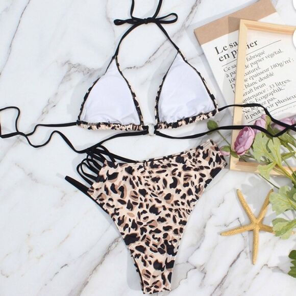 BRAND NEW RUZIYOOG BIKINI SETS WOMEN BIKINI LEOPARD SWIMSUIT TWO PIECE SET - Picture 8 of 16